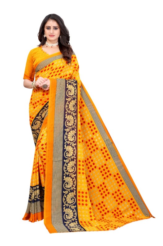 Fancy Georgette Printed Saree With blouse